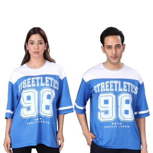 Image of Amazon Brand - INKAST Unisex Oversized T-Shirt | Sportwear | Contrast Sleeves | Drop Shoulder Baggy Fit | Graphic Print | Activewear for Gym,Training & Street Style