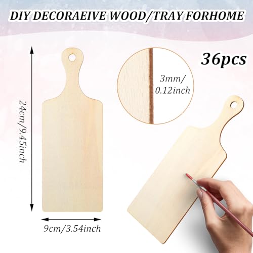 36 Piezas Tabla de Cortar Mini de Madera con Mango miniatura 2