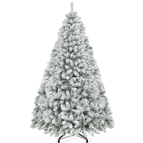 YITAHOME Árvore de Natal artificial de 182 cm com neve, aprox. 880 pontas, aba com suporte metálico dobrável e sistema de dobrável, montagem rápida para casa, escritório e lojas, 182 x tombow 95 cm