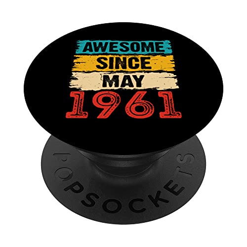 Regalos de 62 años impresionantes desde mayo de 1961 para 62 cumpleaños PopSockets PopGrip Intercambiable