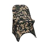 YOUR CHAIR COVERS - 6 Pack Stretch Spandex Folding Chair Cover Camouflage Army Green