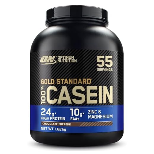 Optimum Nutrition Gold Standard Casein, Proteinas de Caseina en Polvo con BCAA Aminoacidos Esenciales, Zinc y Magnesio en Polvo, Chocolate, 55 Porciones, 1,82 kg, Embalaje Puede Variar