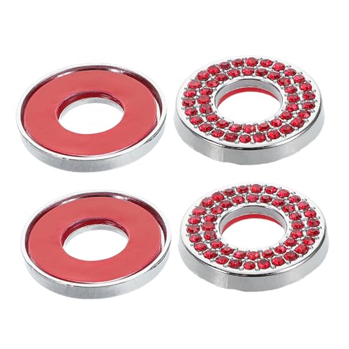 OSOLADY 4pcs Car Door Lock Covers Zinc Alloy Bling Rhinestones Pull Pin Caps Interior Door Decor Compatible