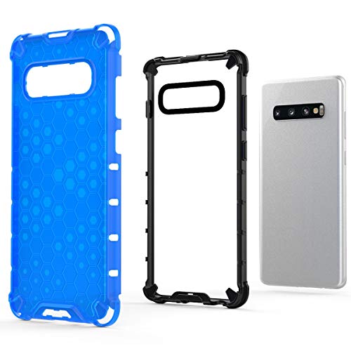 Image of Glasgow | for Samsung Galaxy S10 Plus Honeycomb Pattern Back Case Cover for Samsung Galaxy S10 Plus with 4 Bumper Corners and Military Grade Protection - Transparent