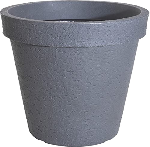 Muddy Hands Large Stone Effect Plant Pot Outdoor Garden Round Flower Tree Plastic Planter (Ø - 60cm, Grey)