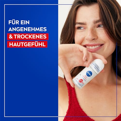NIVEA Dry Comfort Roll-On Deodorant (50 ml), Re Antiperspirant with Minerals for Dry Skin Feeling, with 48h Protection and Dual Active Formula - Image 3