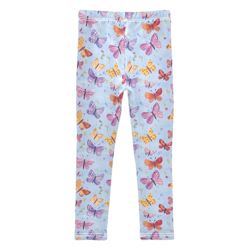 Girls Leggings Soft Toddler Ankle Length Bottoms Butterfly Kids Dance Yoga Pants 4-10 Years2