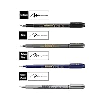 Zebra Fude Sign Brush Pen Regular Extra Fine Medium Usu-Zumi Gray Ink Value Set of 4 (Limited Edition)