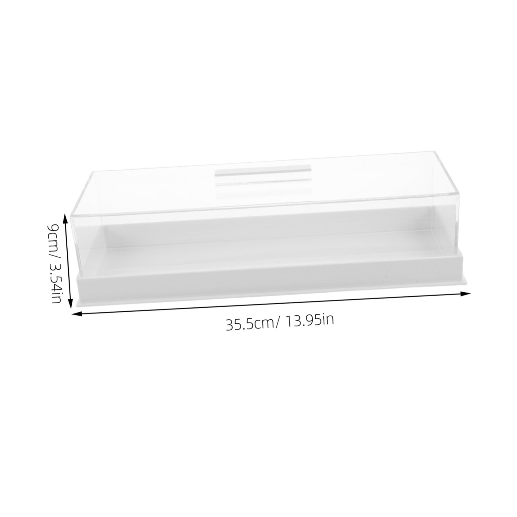 Ciieeo Caja de Presentación Rectangular con Tapa para Tartas de Acrílico White Bandeja para Pasteles y Tartas Soporte con Tapa para Cafetería y Hogar