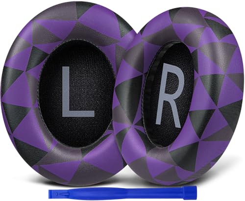 Image of SOULWIT Replacement Earpads for Bose 700 (NC700) Wireless Headphones, Ear Pads Cushions with Softer Protein Leather, High-Density Noise Cancelling Foam, Added Thickness - Purple Black