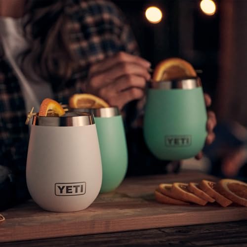 Image of YETI Rambler 10 oz Wine Tumbler, Vacuum Insulated, Stainless Steel with MagSlider Lid, Lowcountry Peach