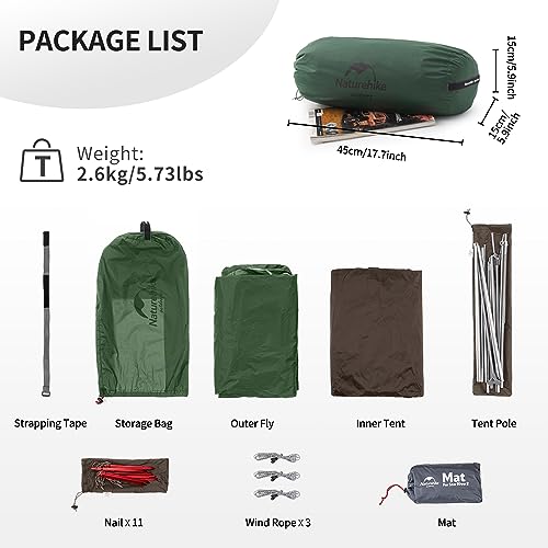 Image of Naturehike Star River 2 Person Backpacking Tent, Lightweight Waterproof 2 Person Camping Tent, Double Layer Two Person Tents for Camping, Hiking, Cycling