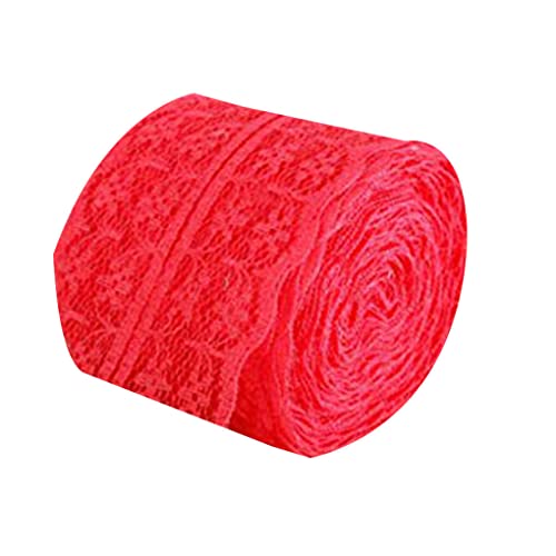VUIUYOIES Banda de encaje para ropa de 10 metros, bricolaje, manualidades, costura, suministros respetuosos con la piel, Rojo, 10mx4.5cm Cover