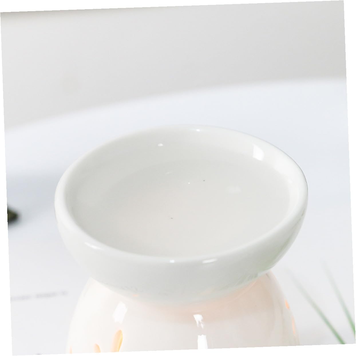 Brûleur D'aromathérapie à Bougie 2 Pièces en Céramique Blanc