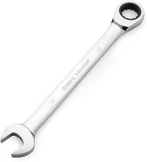 FLZOSPER 28mm Metric Ratchet Wrench,Box End Head 72-Tooth Ratcheting Combination Wrench Spanner