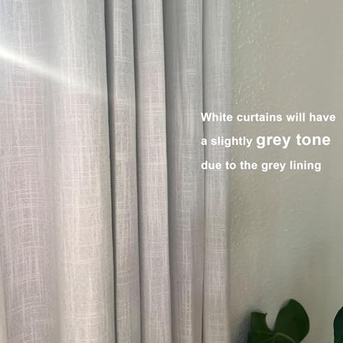 Image of Vision Home White Pinch Pleated Full Blackout Curtains Thermal Insulated Window Curtains 84 inch for Living Room Bedroom Room Darkening Pinch Pleat Drapes with Hooks Back Tab 2 Panel 40 inch Wx84 L