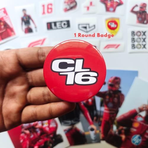 Image of TenorArts Charles Leclerc F1 Gift Box Merchandise for Fans - 5x7 Inches Laminated Photo Frame,1 Keychain, 1 Badge, 4 4x6 inches Posters, 10 Multi sized F1 Stickers - 5 items in 1 Box | Perfect for Gifting F1 Fans