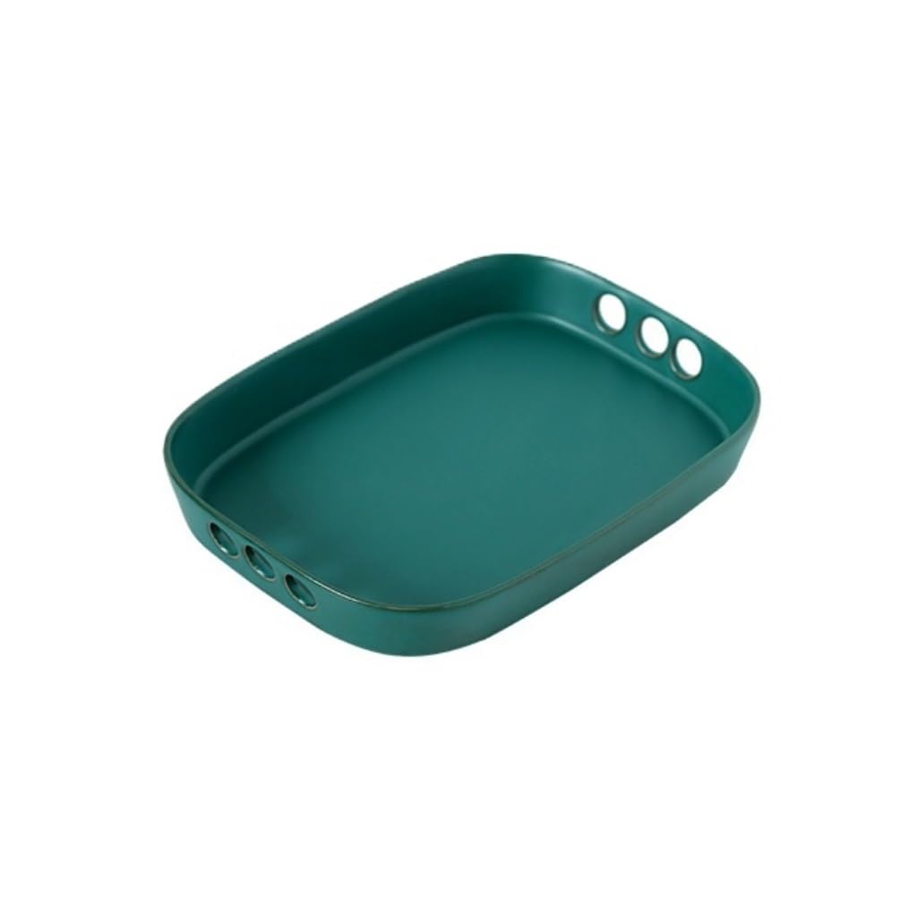 GTHTUHFD Kung Fu Tea Tray Ceramic Tea Set Tray Single Layer Dry Bubble Tray Household Rectangular Sushi Tray Dessert Tray Tea Room Tray