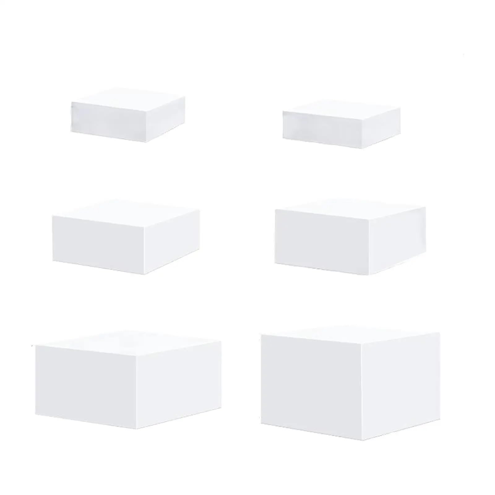 FonHNDG Buffet Riser 6 Pieces Cube Display Box Risers for Buffet Table Stand Food Riser for Jewelry Dessert Cosmetics Catering(White)