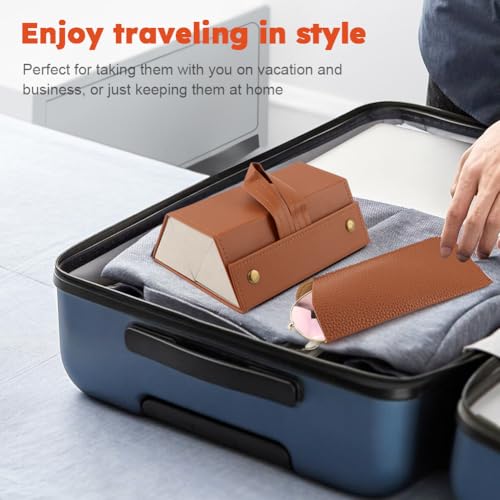Image of JIANWEI 3-Slot Sunglasses Travel Case with 1-Slot Sunglasses Travel Case, Multiple Pairs Eyeglasses Storage Holder