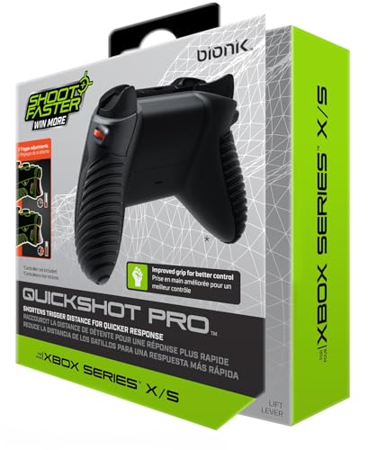 Bionik Quickshot Pro For Xbox Series X/S: Custom Grip and Dual Trigger locks for Faster Shots and Improved Gameplay