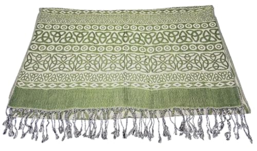 Teal Radiant Color Celtic Rita Trinity Knot Scarf for Women, 100% Viscose, 28' x 70'