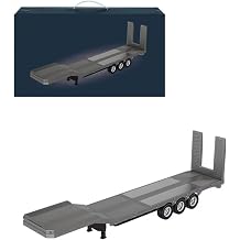 Semi-Trailer Flatbed for 1/18 770S Heavy Duty Tractor Truck, RC Semi-Truck Flatbed Remote Control Construction Vehicle Model for Adults