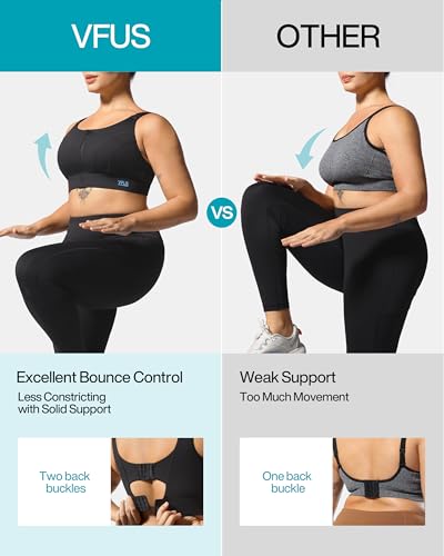 Image of Adjustable High Impact Sports Bras for Women Zip Front Full Coverage and Lift Padded Compression Tops