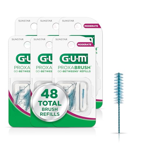 Image of GUM Proxabrush Go-Betweens Moderate Refills, 8 Count (6 Pack)
