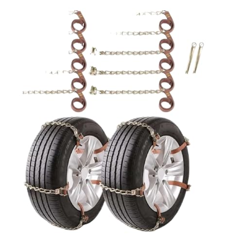 Car Snow Chains 225-295mm Adjustable Thickened Anti Skid Tire Chains Compatible With Trucks Minivan Pickup ATV UTV