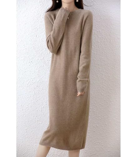 Sweater Dress Women's 100% Merino Wool O-Neck Long Raglan Sleeved Knitted Pullover Crewneck Tops3