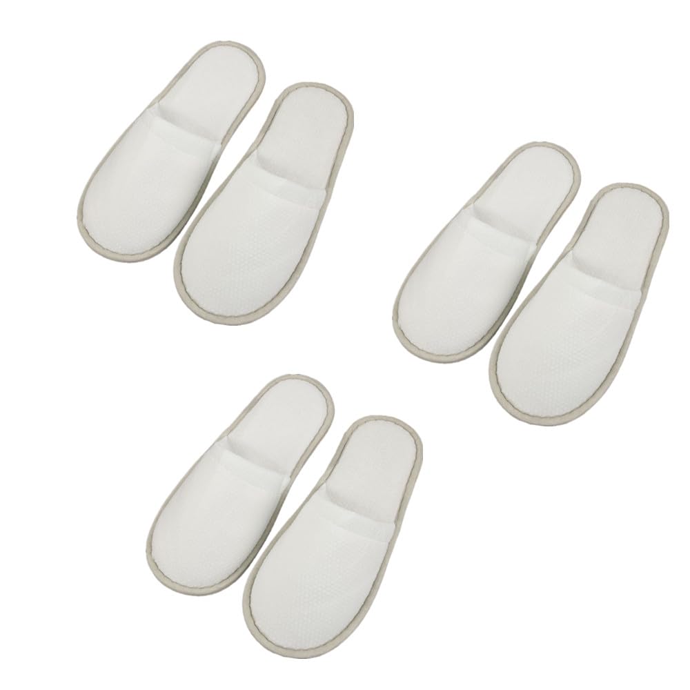 bianco Ciabatte da Viaggio, Pantofole Hotel,Pantofole Ospiti,Ciabatte Ospiti,Antiscivolo,Pantofole Antiscivolo,per Ospiti Spa Famiglia Hotel Festa Casa,3 Paia