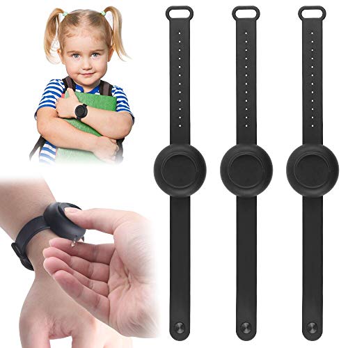 YQHbe Distributeur de Liquide de Bracelet,3PCS Distributeur de Bracelet Rechargeable en Gel Silicone Portatif Bracelet De Distributeur De Main De Bande Squeeze Bottle pour Adulte Enfant
