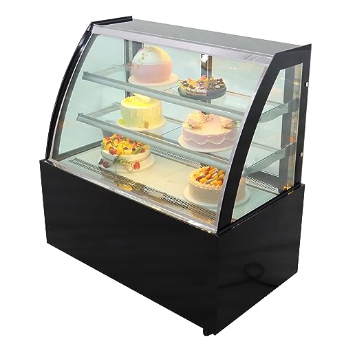 HQHAOTWU Floor-to-ceiling Refrigerated Cake Showcase Commercial Cooling Display Cabinet Desktop Cake Showcase for Fruit Cake Bakery Cookies with LED Light 220V