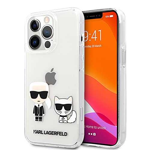 CG MOBILE Karl Lagerfeld Coque Rigide Flexible Compatible avec iPhone 13 Pro Max, Durable, résistante aux Chocs, Protection Anti-Chocs, Anti-Rayures, Transparente