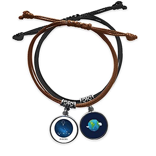 Pulsera de Piscis zodiacal en cuero el regalo ideal para los nacidos en marzo