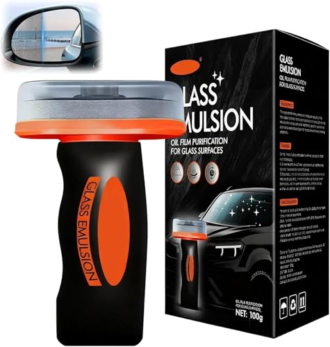 Hand-Held Glass Emulsion Cleaner - Automotive Oil Film Remover for Car Windshields, Glasscleaning Board for Car Windshield, Automotive Oilfilm Cleaning Brush
