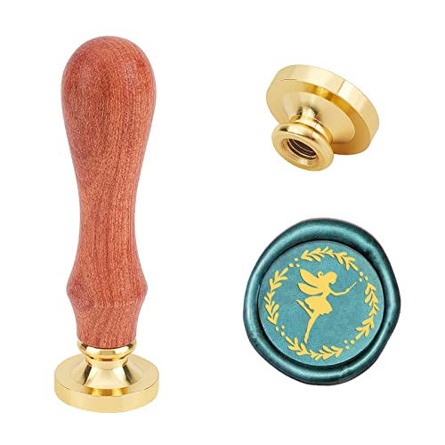 SUPERDANT 25mm シーリングワックス シーリングスタンプ 取り外し可能 花輪 妖精図案 ワックスシールスタンプ シーリング ワックス 手紙封印 シンボルスタンプ 封蝋 結婚式 クリスマスカードの飾り 祝福 告白 記念日 誕生日 祝い 印章 印鑑 メッセージカード