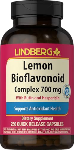 Lindberg Lemon Bioflavonoid Complex 700 mg with Hesperidin and Rutin, Vegetarian, 250 Tablets