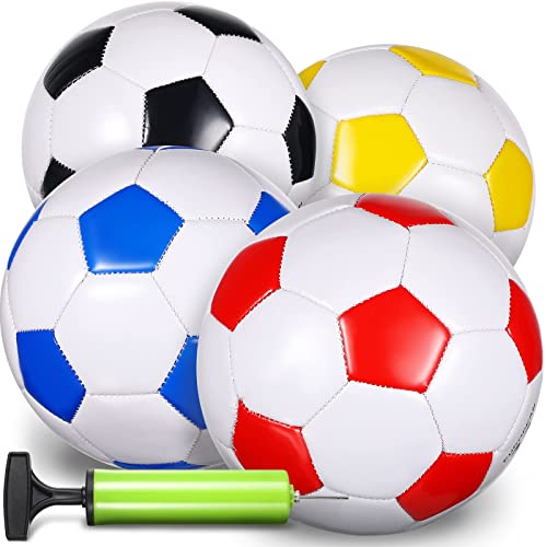4 Pack Size 2 Size 3 Soccer Ball With Pump, Outside Sport Soccer Ball Toys Cute Machine Stitched Ball Toys For Game Training Practice (Size 2, Simple Style) #TOP1