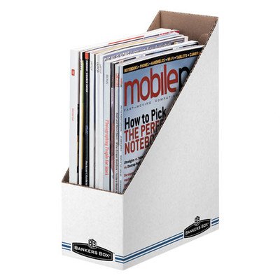 Economy/Storage Magazine File, 3-7/8"x9-1/4"x11-3/4", WhiteBlue [Set of 4]