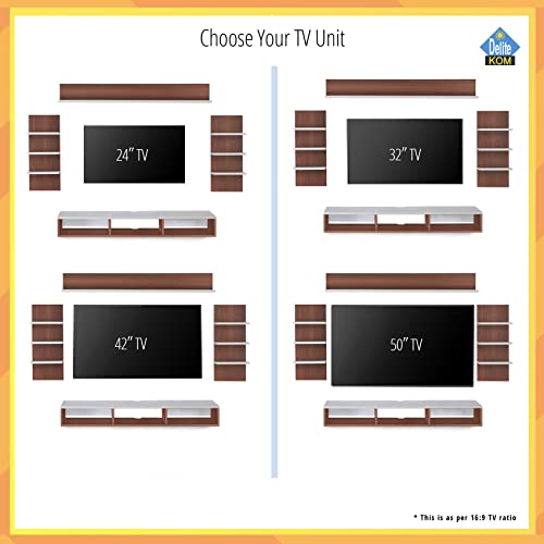 Image of DELITE KOM Eli Engineered Wood TV Entertainment Unit (Finish Color - Acacia Dark White, DIY(Do-It-Yourself) (30x120x90.5)