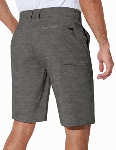 Puli Mens Stretch Golf Shorts Casual Hybrid 10" Hiking Quick Dry Lightweight Flat Front Dress Short Grey 36 #TOP1
