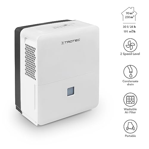 TROTEC Luftentfeuchter elektrisch TTK 96 E- Leistung 30 L/ Tag- Fläche 90 m²/ 230 m³- Raum Entfeuchter- für Wohnung und Schlafzimmer-2