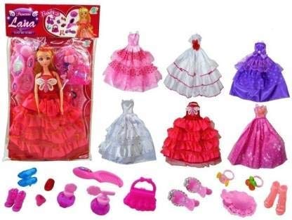 TEMSON Beautiful Princess Doll with Foldable Hands, 3D Eyes & Beauty Accessories Set