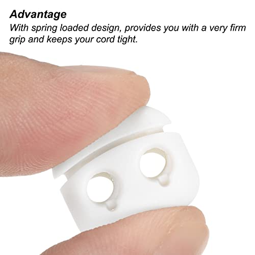 PATIKIL Cord Locks, 30 Pack Oval Spring Toggle Stopper for Drawstring Bag Shoelaces White, 16x17mm - Image 4