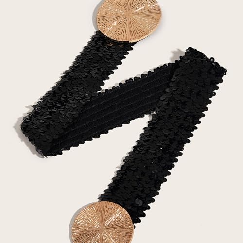 Fashionable Wide Belt For Female Formal Dresses Elastic Corset Belt Waist Shaping Cincher All Matching Waist Accessories Gold3