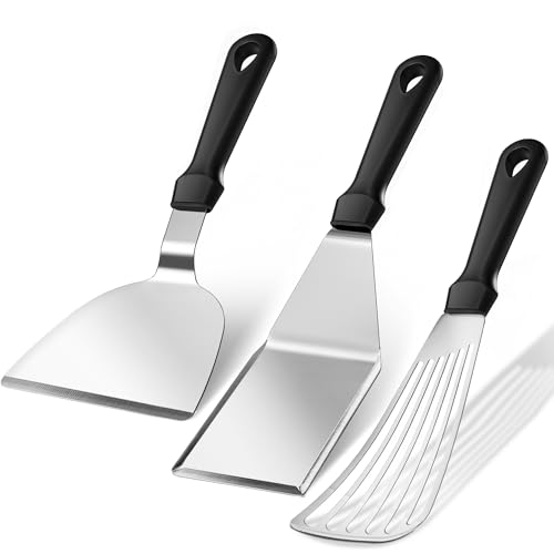 Metal Spatula Set, 18/0 Stainless Steel Spatulas & 18/8 SS Flexib...