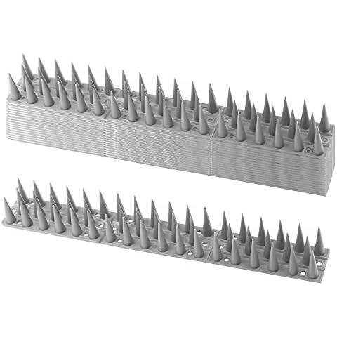 EXLECO 14Pcs Vogelabwehr Taubenabwehr, 4,6 Meter Vogelabwehr Spikes 3 Reihig Kunststoff Tierabwehr Spikes Cover