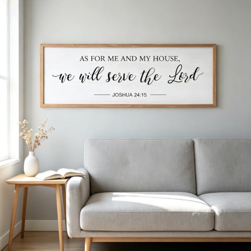 As For Me And My House We Will Serve The Lord Framed Wall Decor 32" x 12"